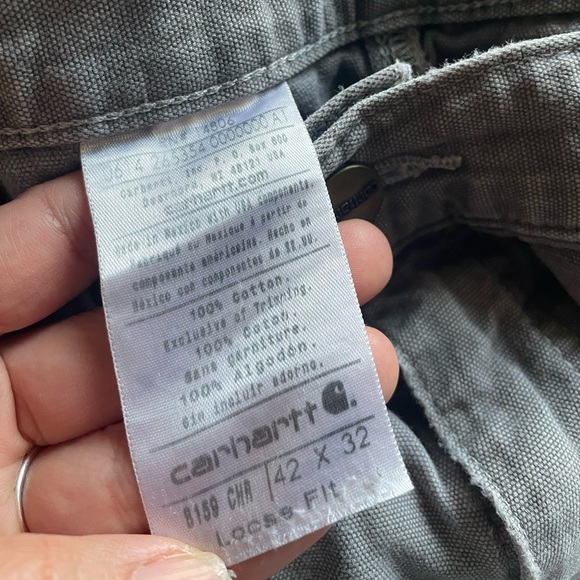 Carhartt Gray Work Pants Loose Fit Carpenter 100% Cotton 42x32 *flawed - Picture 5 of 12